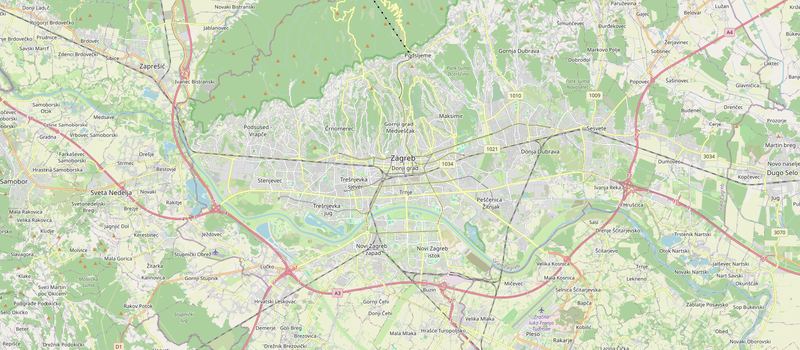 Karta Zagreba s gradskim četvrtima u kojima čistimo